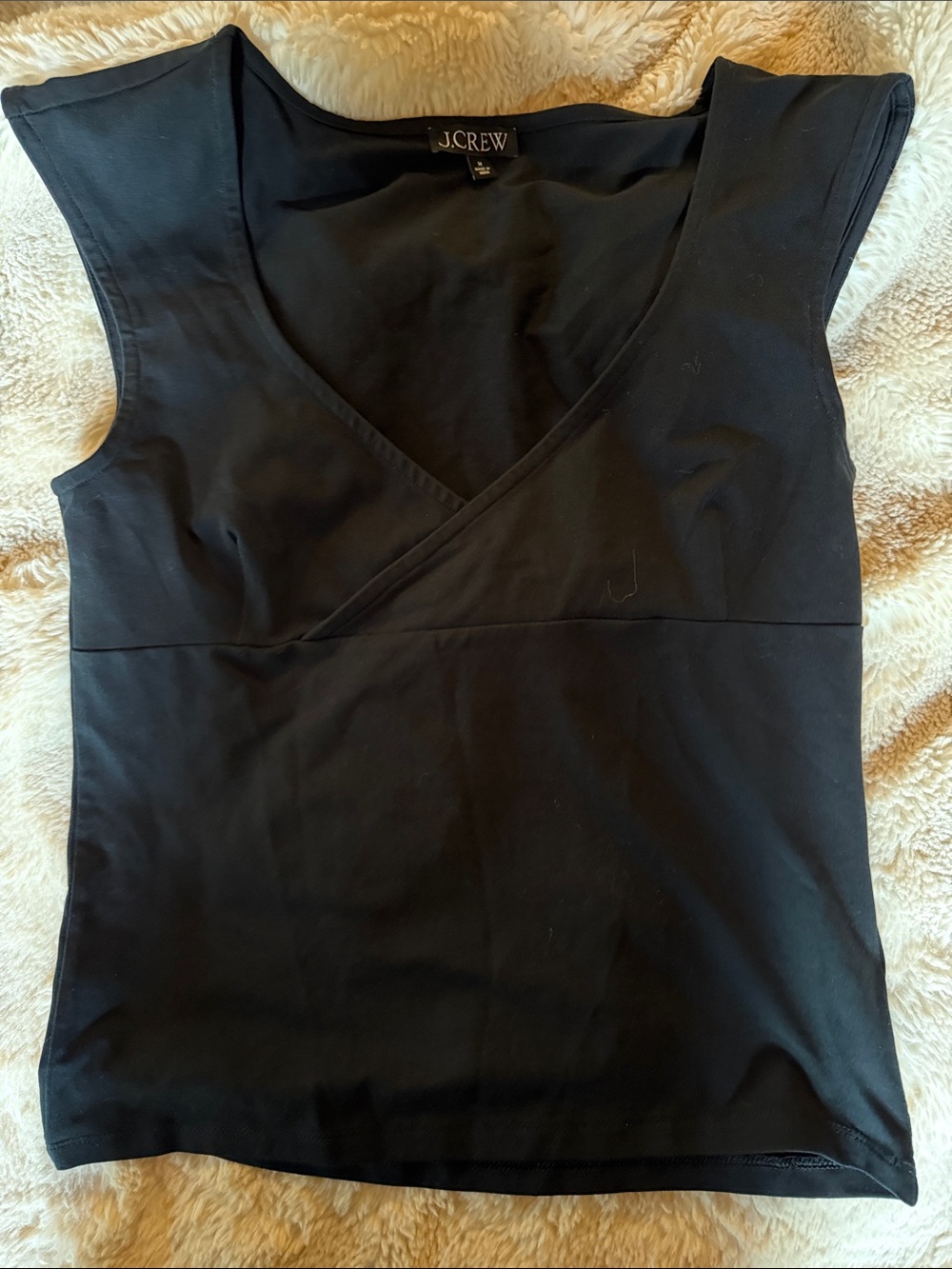 J. Crew Black V-Neck Cap Sleeve Camisole